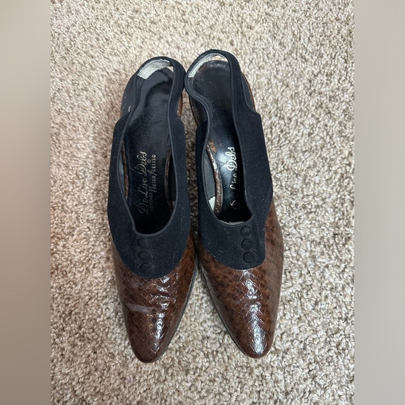 Elegant Brown Slingback Women's Shoes vintage size 7 - Picture 6 of 9